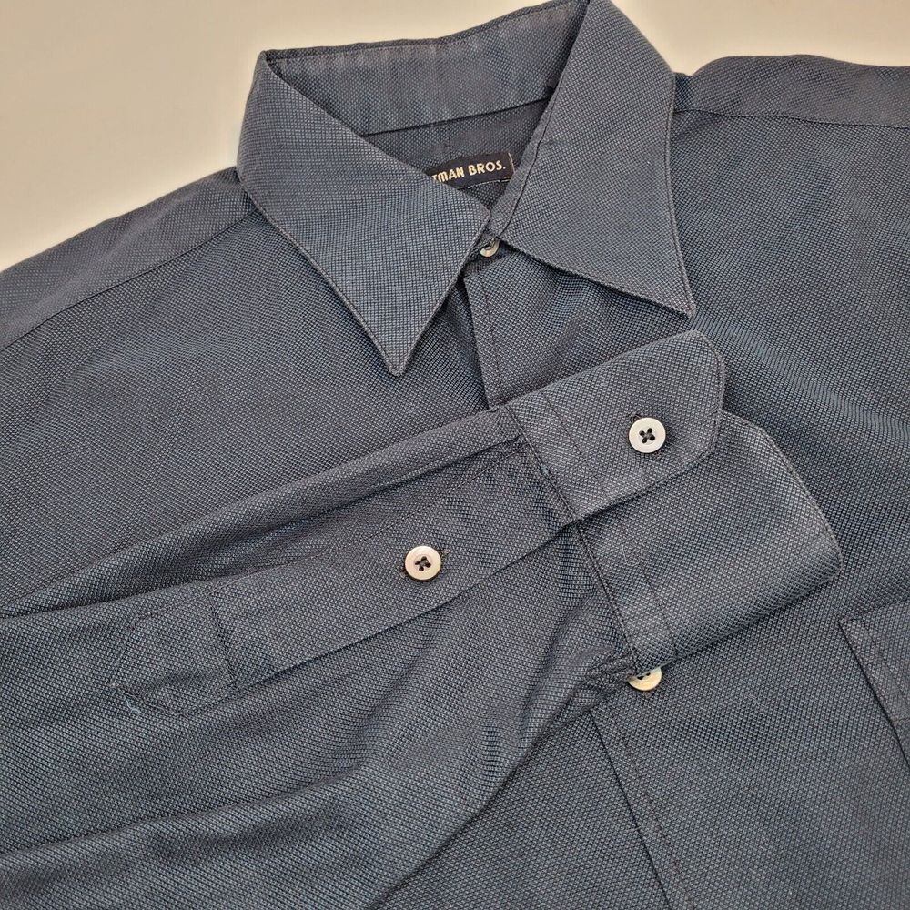 Gitman Bros Button Down Shirt Mens‎ 15.5 35 Navy Blue Excellent Made in USA